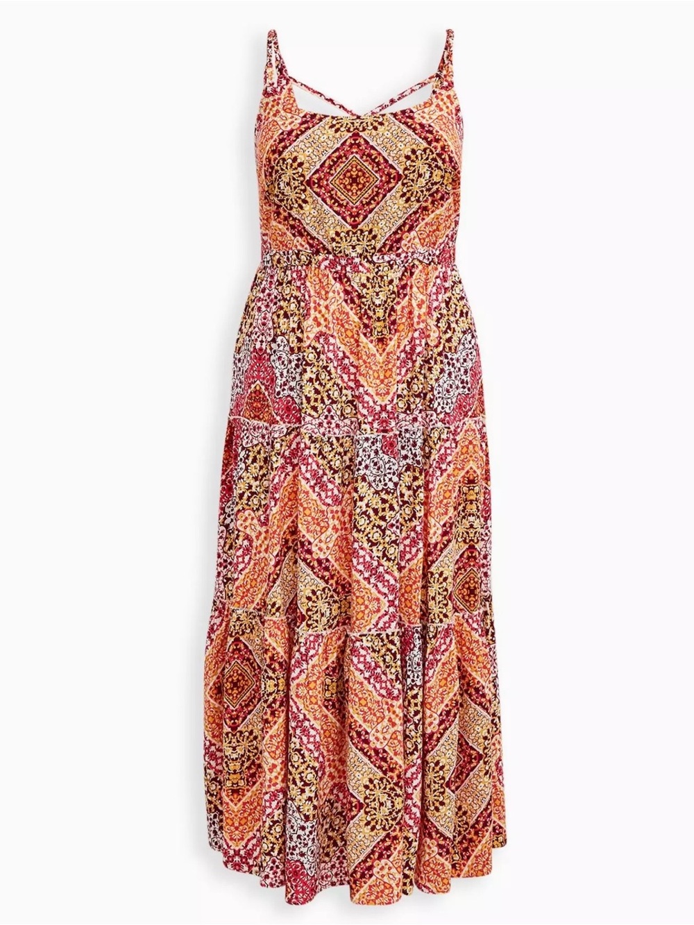 Torrid Maxi Challis Tiered Dress size 1 - 14/16 - xl
Womens Boho print sundress